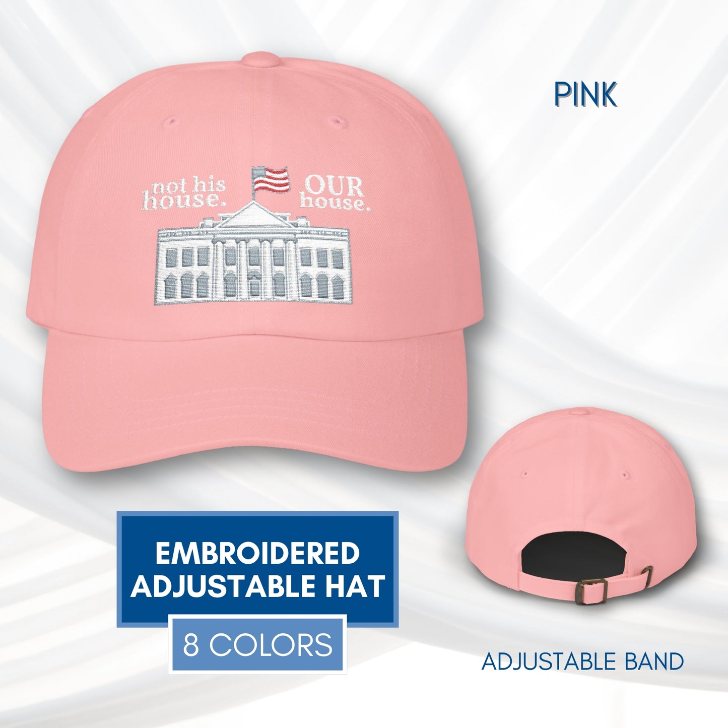 Our House White House Illustration Dad Cap | Patriotic Anti Trump Baseball Hat