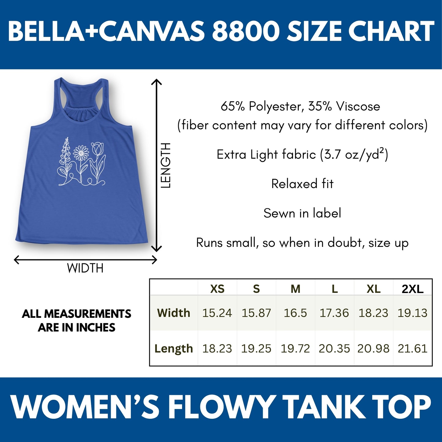 Foxglove Daisy Tulip Racerback Tank Top | Women's Flowy Summer Workout Shirt, Subtle FDT Flowers