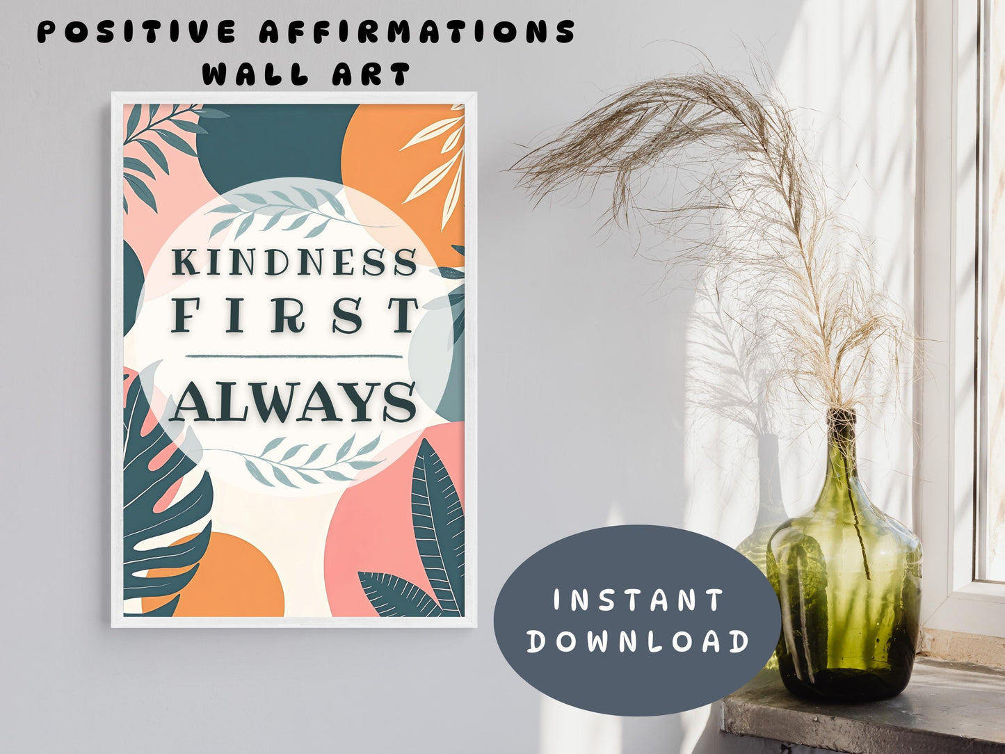 Mental Health Poster | Kindness First Always Classroom Decor Wall Art (Digital Download)