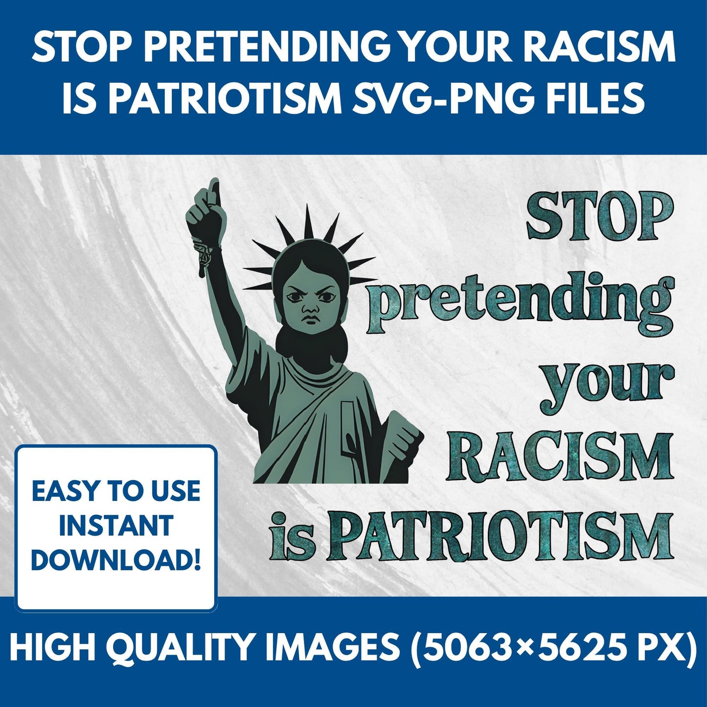 Anti-Racism Statue of Liberty | BLM Fist Activist Clipart (Digital Download, SVG, PNG)