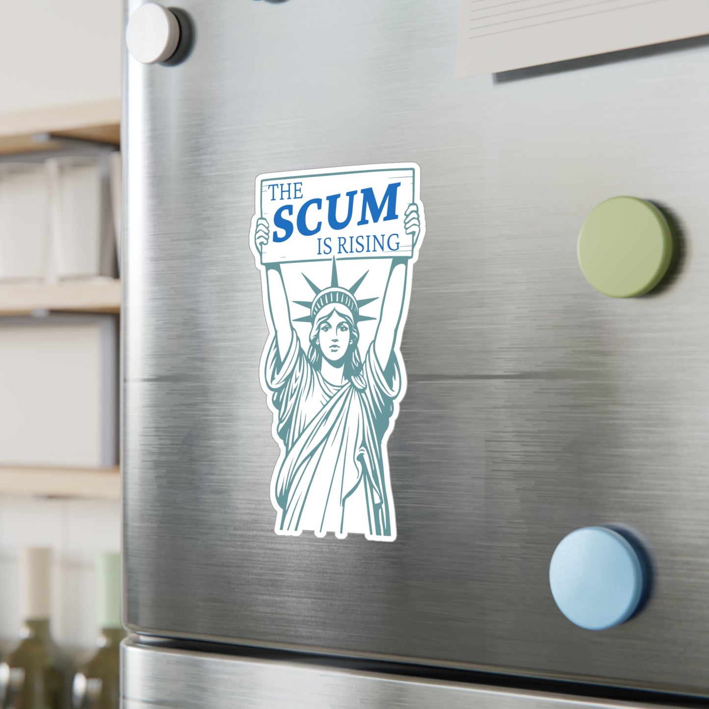 Statue of Liberty 'The Scum Is Rising' RLS Sticker | Kiss-Cut Vinyl Decal (Indoor/Outdoor)