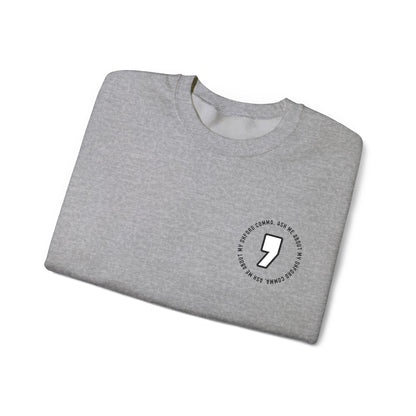 Oxford Comma Embroidered Crewneck Sweatshirt | Literary Apparel, English Language Pullover