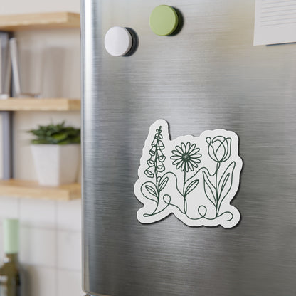 Subtle FDT Foxglove Daisy Tulip Car Magnet - Sage Green | Political Activism Car Decor