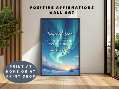 Mental Health Emotional Support Printable Wall Art | "Beyond Fear" Poster (Digital Download)