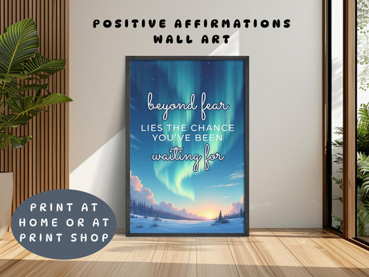 Mental Health Emotional Support Printable Wall Art | "Beyond Fear" Poster (Digital Download)