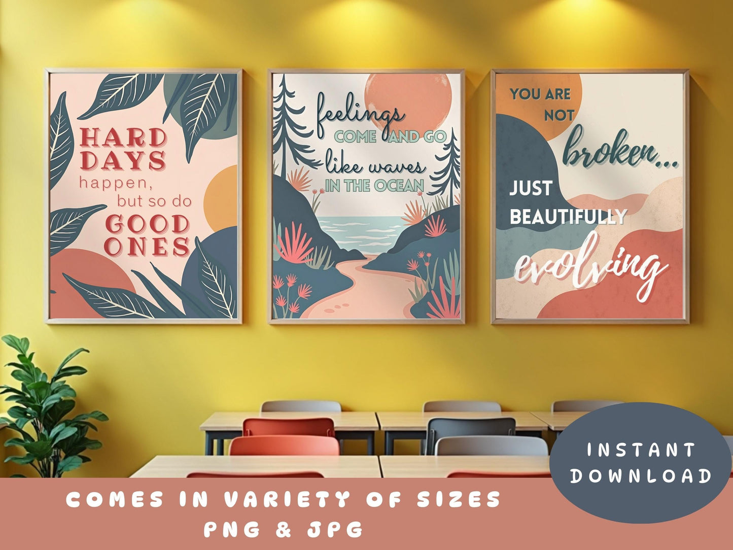 Positive Self Talk Wall Art | You Are Not Broken Poster (Digital Download)