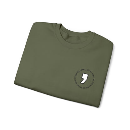 Oxford Comma Embroidered Crewneck Sweatshirt | Literary Apparel, English Language Pullover