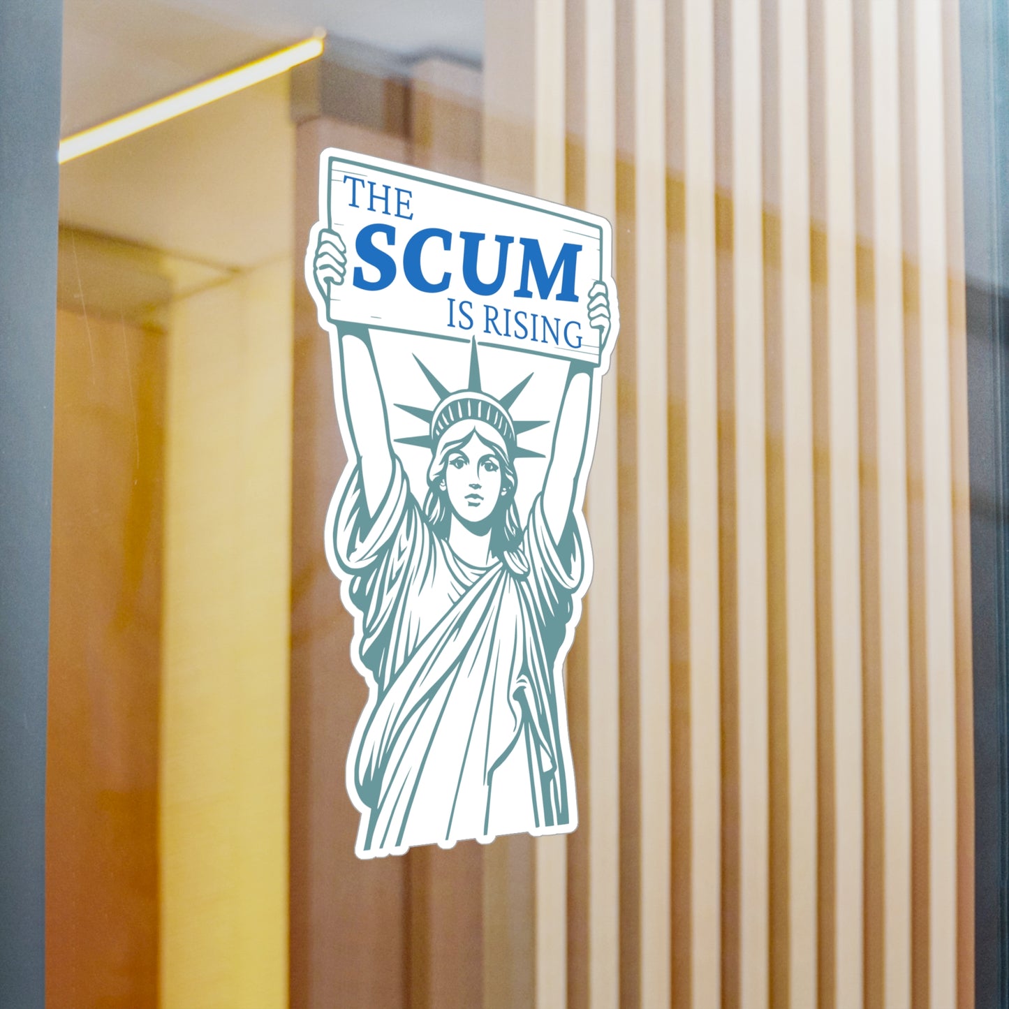 Statue of Liberty 'The Scum Is Rising' RLS Sticker | Kiss-Cut Vinyl Decal (Indoor/Outdoor)