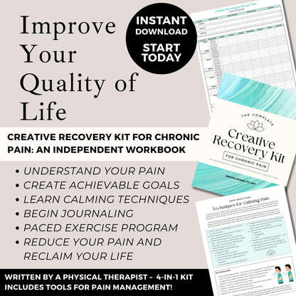 Chronic Pain Recovery Kit | Workbook, Affirmations, Planner (Digital Download Bundle)