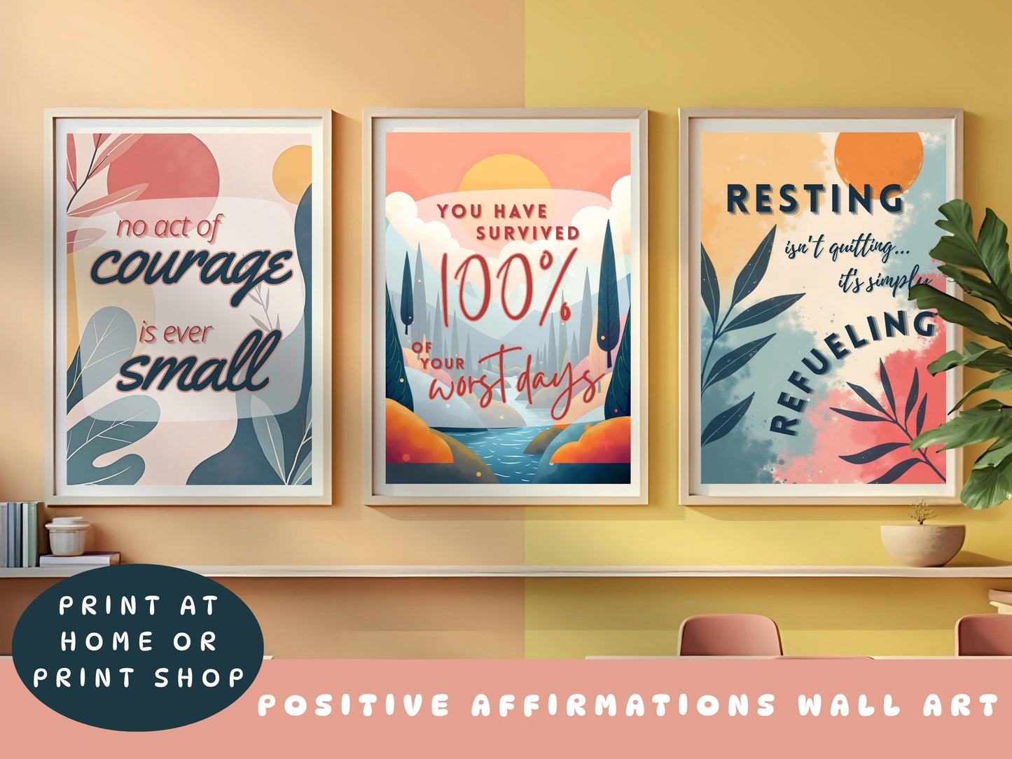 Encouragement Wall Art | Mental Health Poster - Resting Isn't Quitting (Digital Download)