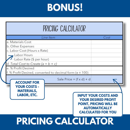 Crochet Project Planner + Craft Fair Tracker + Inventory Spreadsheet + Price Calculator (PDF, Excel, Google Sheets)