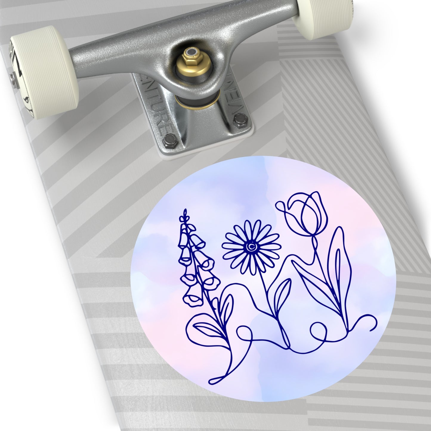 Subtle FDT Flowers Sticker | Foxglove, Daisy, Tulip, Floral Line Art Vinyl Decals