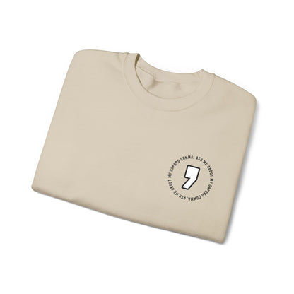 Oxford Comma Embroidered Crewneck Sweatshirt | Literary Apparel, English Language Pullover