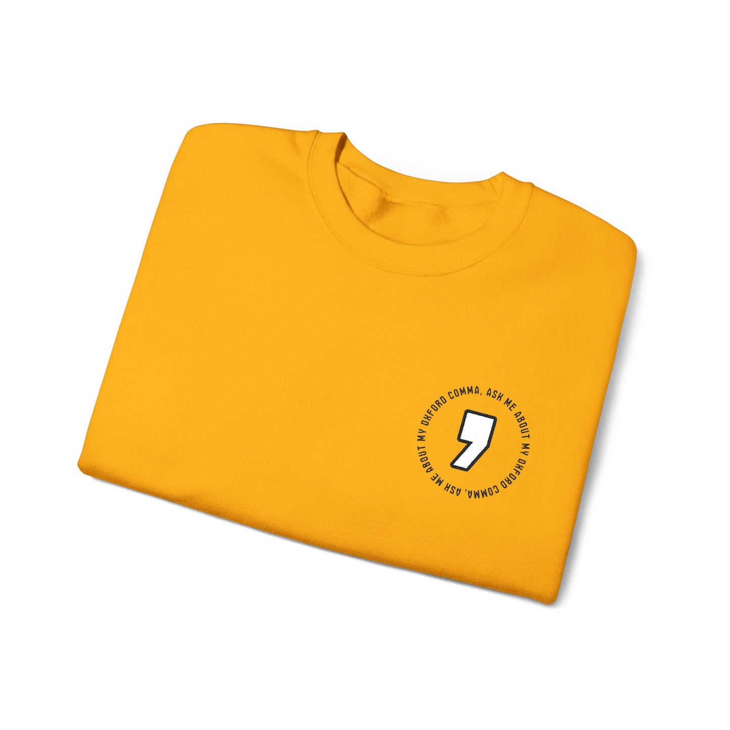 Oxford Comma Embroidered Crewneck Sweatshirt | Literary Apparel, English Language Pullover