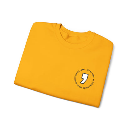 Oxford Comma Embroidered Crewneck Sweatshirt | Literary Apparel, English Language Pullover