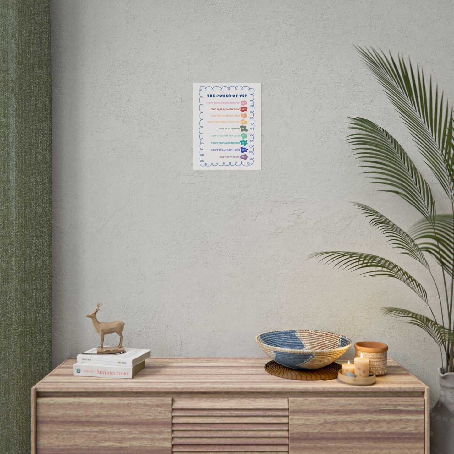 The Power of Yet Poster | Growth Mindset Therapist Classroom Decor, Positive Affirmations (Physical Item)