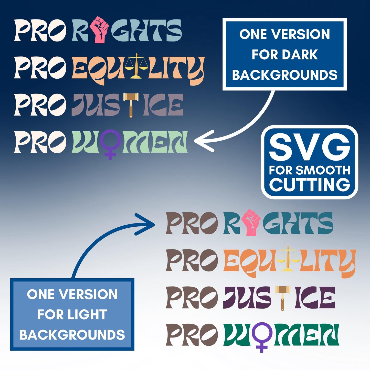 Democratic Activism Clipart Pack | Racial Equality, LGBTQIA Pride, Women's Rights (Digital Download)