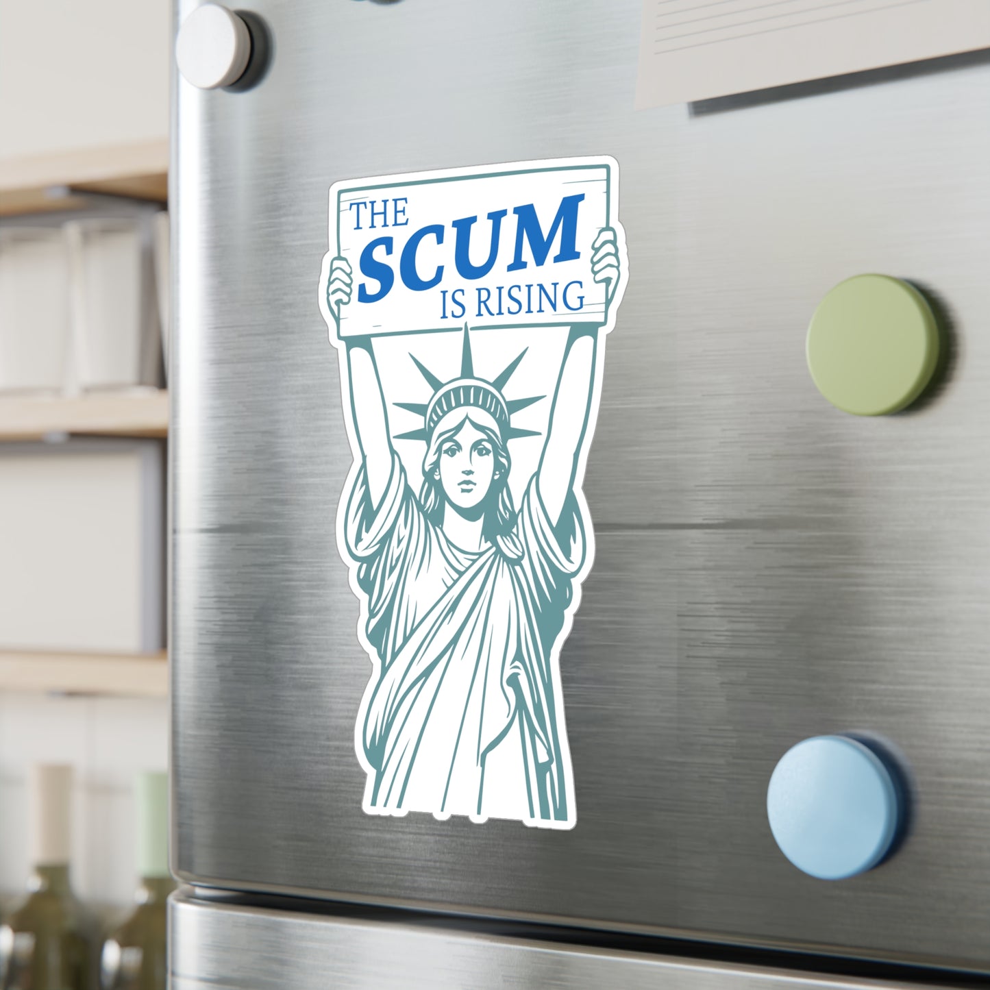 Statue of Liberty 'The Scum Is Rising' RLS Sticker | Kiss-Cut Vinyl Decal (Indoor/Outdoor)