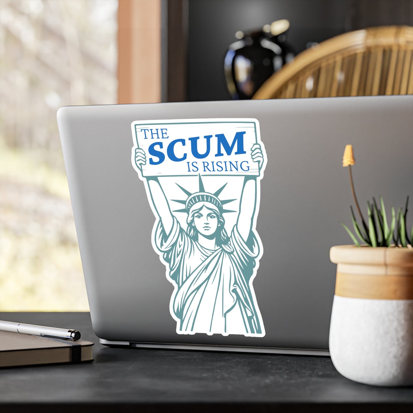 Statue of Liberty 'The Scum Is Rising' RLS Sticker | Kiss-Cut Vinyl Decal (Indoor/Outdoor)