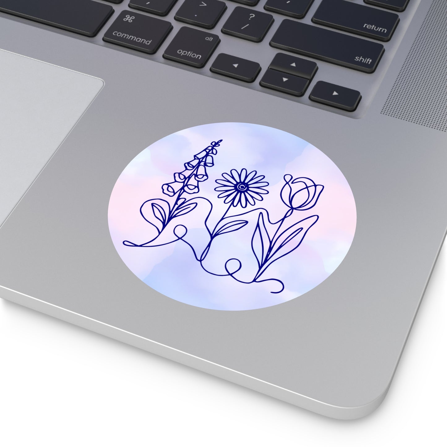 Subtle FDT Flowers Sticker | Foxglove, Daisy, Tulip, Floral Line Art Vinyl Decals
