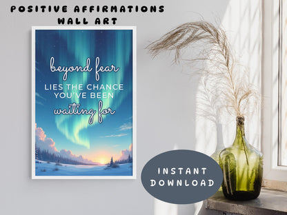 Mental Health Emotional Support Printable Wall Art | "Beyond Fear" Poster (Digital Download)