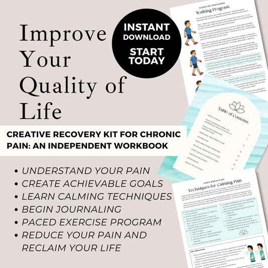 Chronic Pain Recovery Self-Healing Workbook | Independently Heal Fibromyalgia, Fatigue, Trauma (Digital Download)