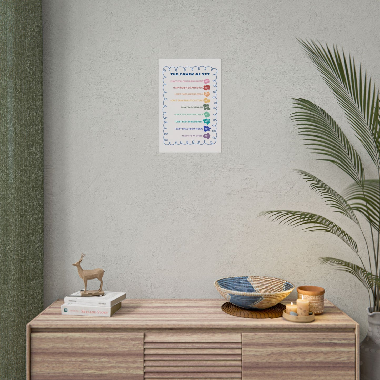 The Power of Yet Poster | Growth Mindset Therapist Classroom Decor, Positive Affirmations (Physical Item)