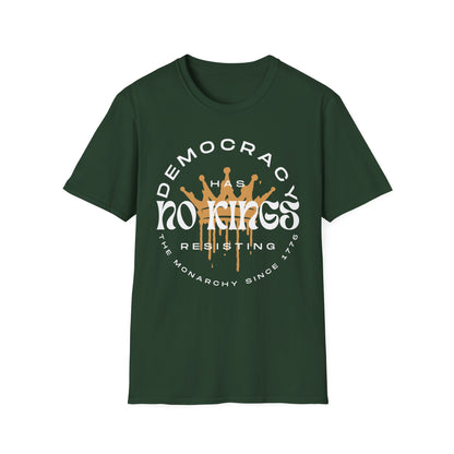 No Kings Protest T-Shirt | Patriotic Activist Apparel, Democratic Activism Rally Graphic Tee (Unisex)