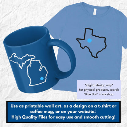 Blue Dot Red State Clipart Bundle | Political Activism Democratic Transparent Designs (Digital Download)