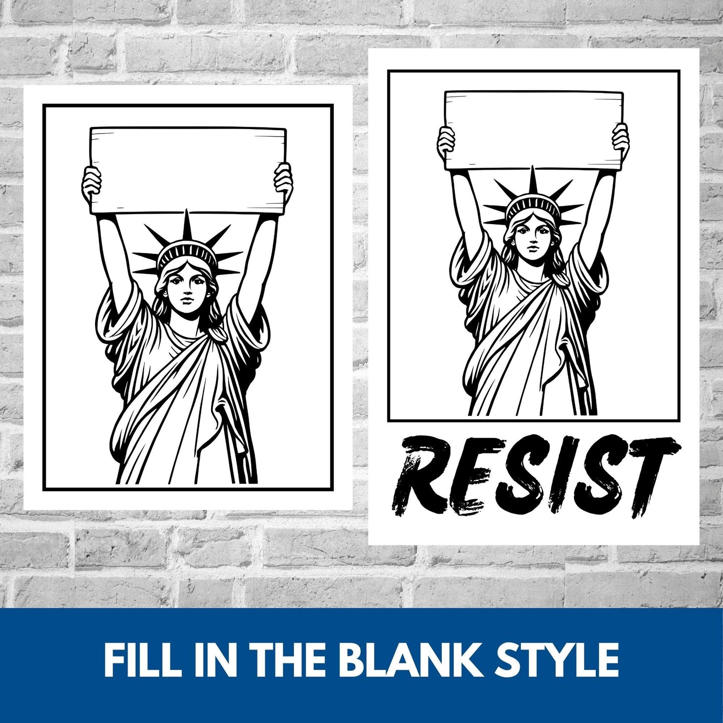 Statue of Liberty Printable Protest Sign | Resist, Vote, Political Wall Art (Digital Download)