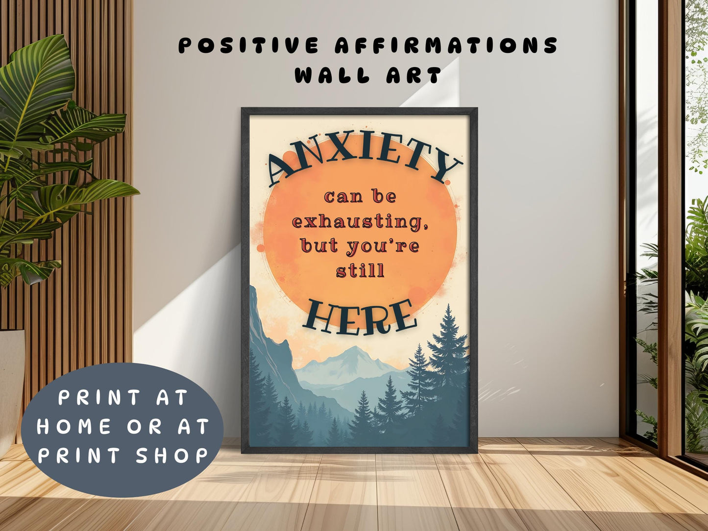 Emotional Coping Skills SEL Wall Art | Anxiety Can Be Exhausting Poster (Digital Download)