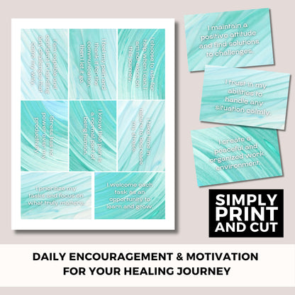 Chronic Pain Affirmation Cards | 60-Day Motivation (Digital Download, PDF, Print at Home)