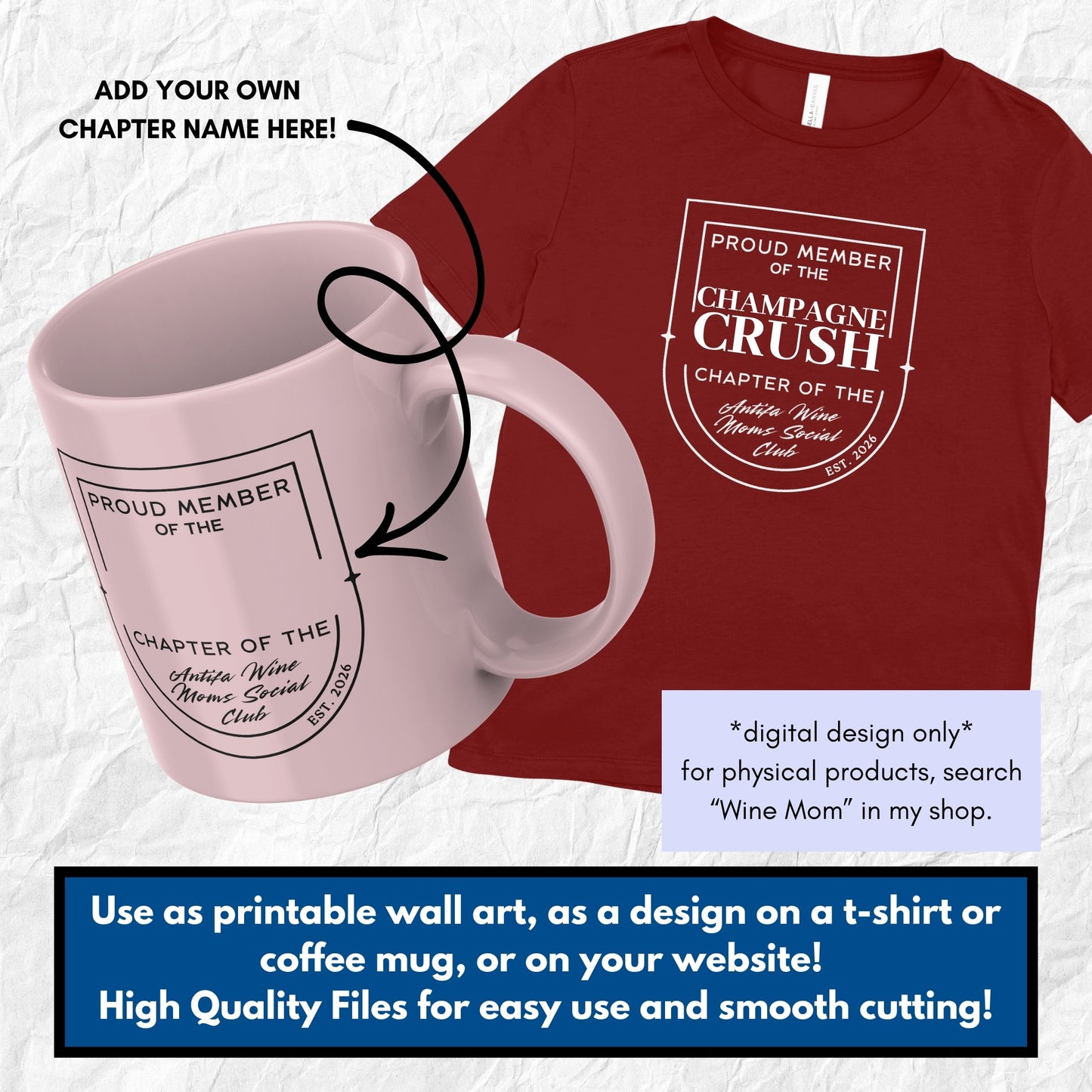 Antifa Wine Moms Clipart Bundle SVG-PNG | Organized Mom Gangs Crafting Files (Digital Download)