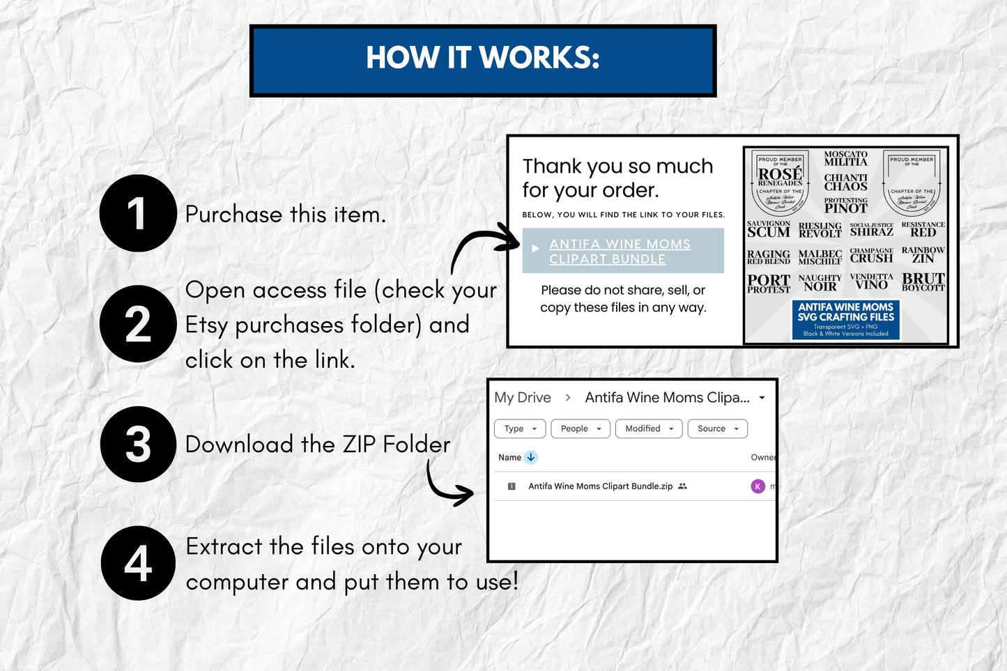Antifa Wine Moms Clipart Bundle SVG-PNG | Organized Mom Gangs Crafting Files (Digital Download)
