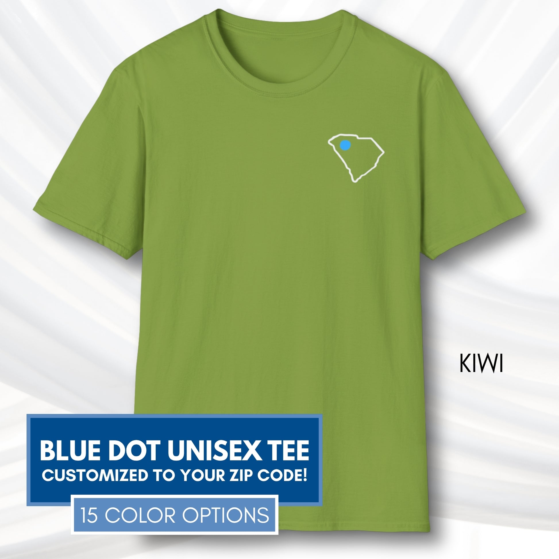 Blue-Dot-Red-State-Unisex-Short-Sleeve-Tee-Democratic-Activist-Tshirt-Top-Custom-Location-Kiwi
