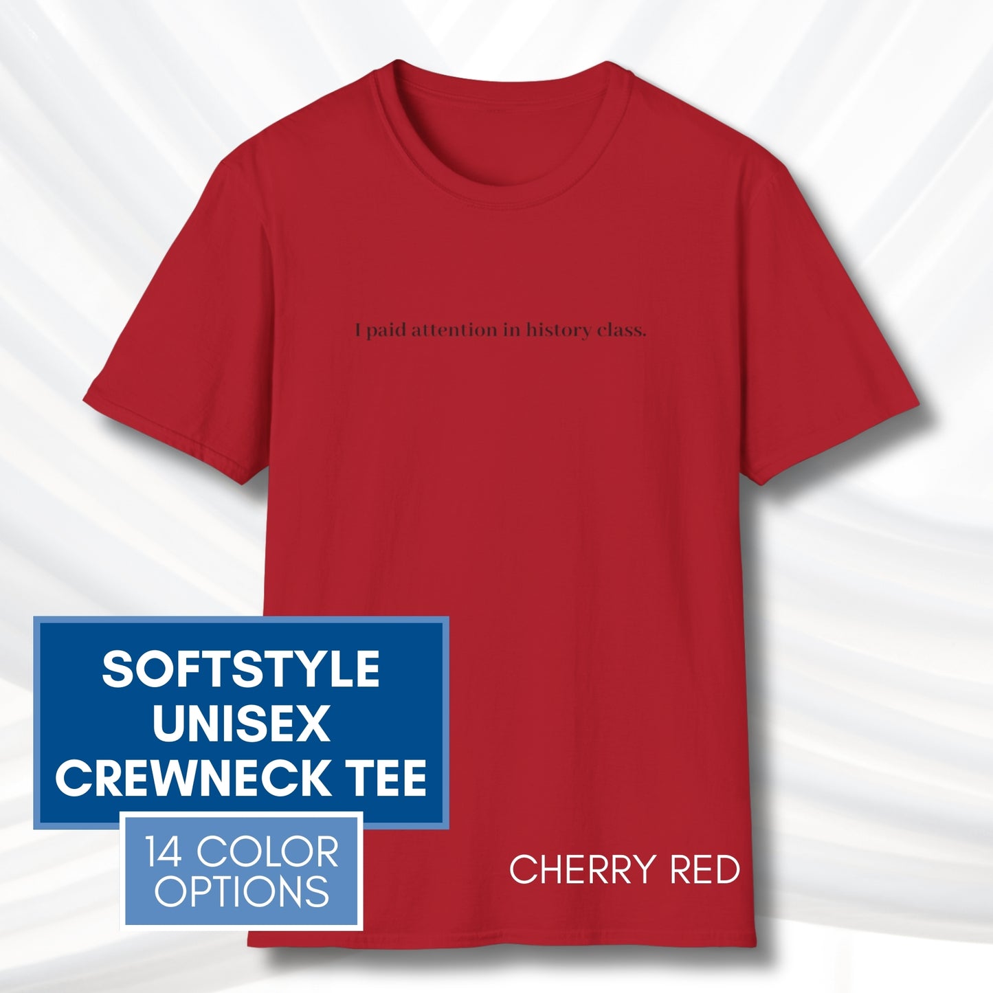 Political Activism Unisex T-Shirt | Short Sleeve Tee, "I Paid Attention in History Class."