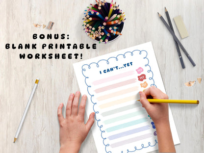 Growth Mindset Wall Art: Power of Yet, Classroom Counseling SEL Decor (Digital Download)