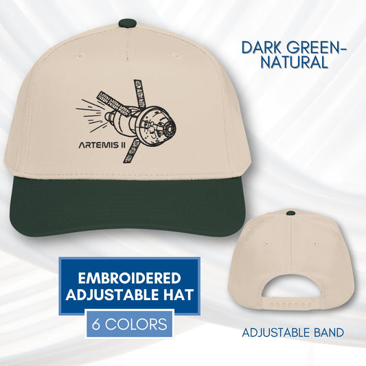 artemis-ii-2-embroidered-adjustable-baseball-hat-hand-drawn-art-space-nasa-inspired