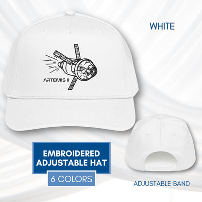 artemis-ii-2-embroidered-adjustable-baseball-hat-hand-drawn-art-space-nasa-inspired