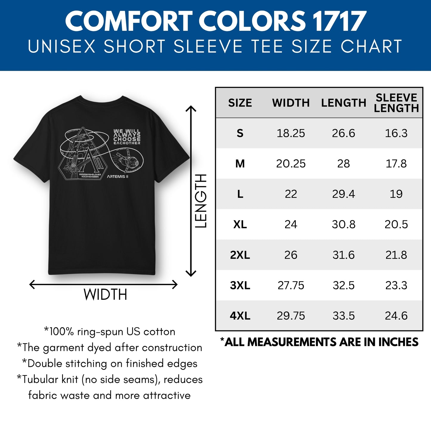 artemis-ii-mission-nasa-inspired-unisex-graphic-tee-space-lover-tshirt-hand-drawn-art-comfort-colors-size-chart