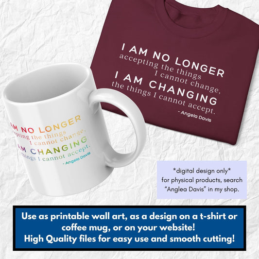 Angela Davis Quote Clipart Bundle | Be the Change Political Activism (Digital Download)