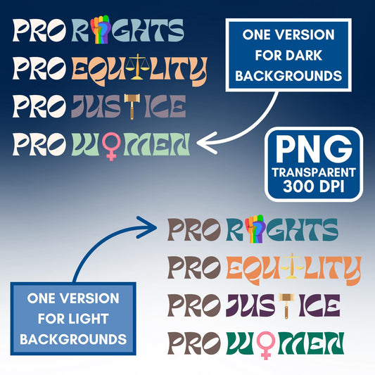 Democratic Activism Clipart Pack | Racial Equality, LGBTQIA Pride, Women's Rights (Digital Download)