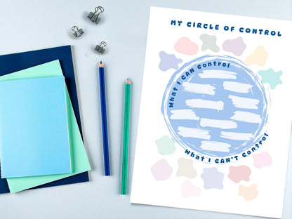 Circle of Control Worksheet: Kids Therapy, SEL Activity (Digital Download)