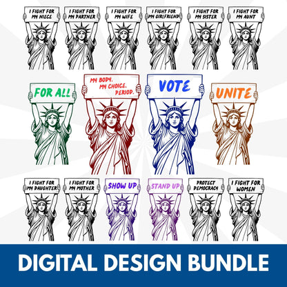 Statue of Liberty Sign Design Bundle | Political Activist Clipart (Digital Download)