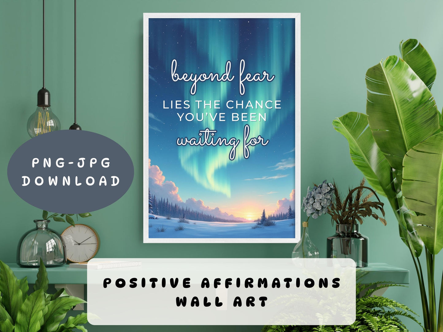 Mental Health Emotional Support Printable Wall Art | "Beyond Fear" Poster (Digital Download)