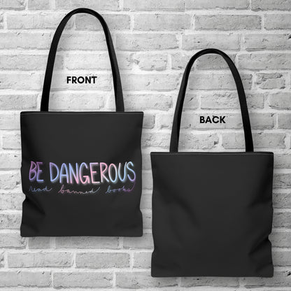 be-dangerous-read-banned-books-colorful-tote-bag-literary-accessory-bookish-gift