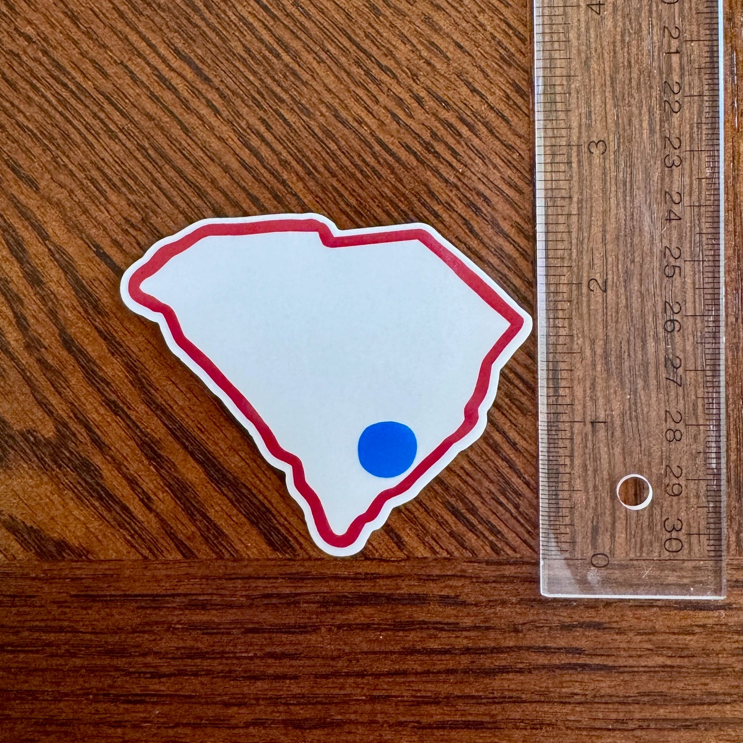blue-dot-red-state-glossy-vinyl-sticker-indoor-outdoor-decal-charleston-south-carolina-democratic-activist-laptop-water-bottle-decor