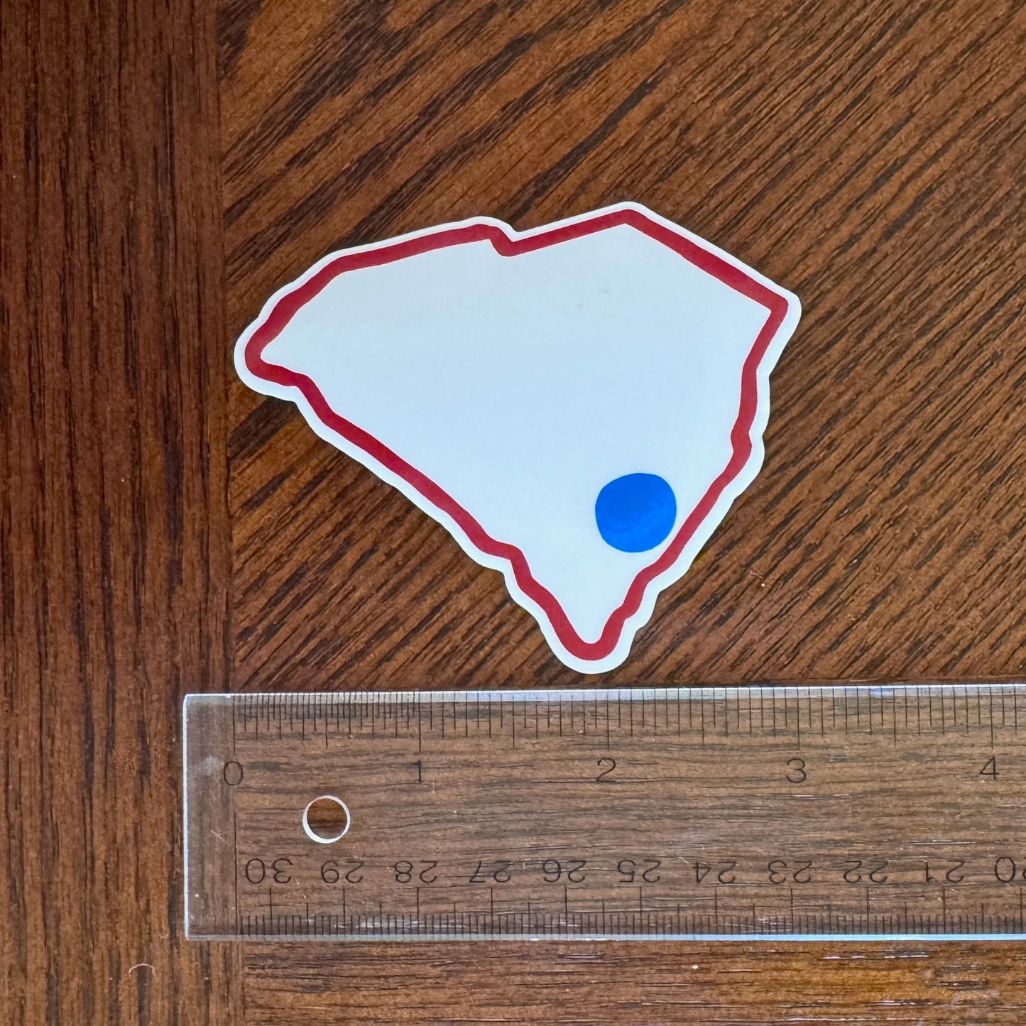 blue-dot-red-state-glossy-vinyl-sticker-indoor-outdoor-decal-charleston-south-carolina-democratic-activist-laptop-water-bottle-decor