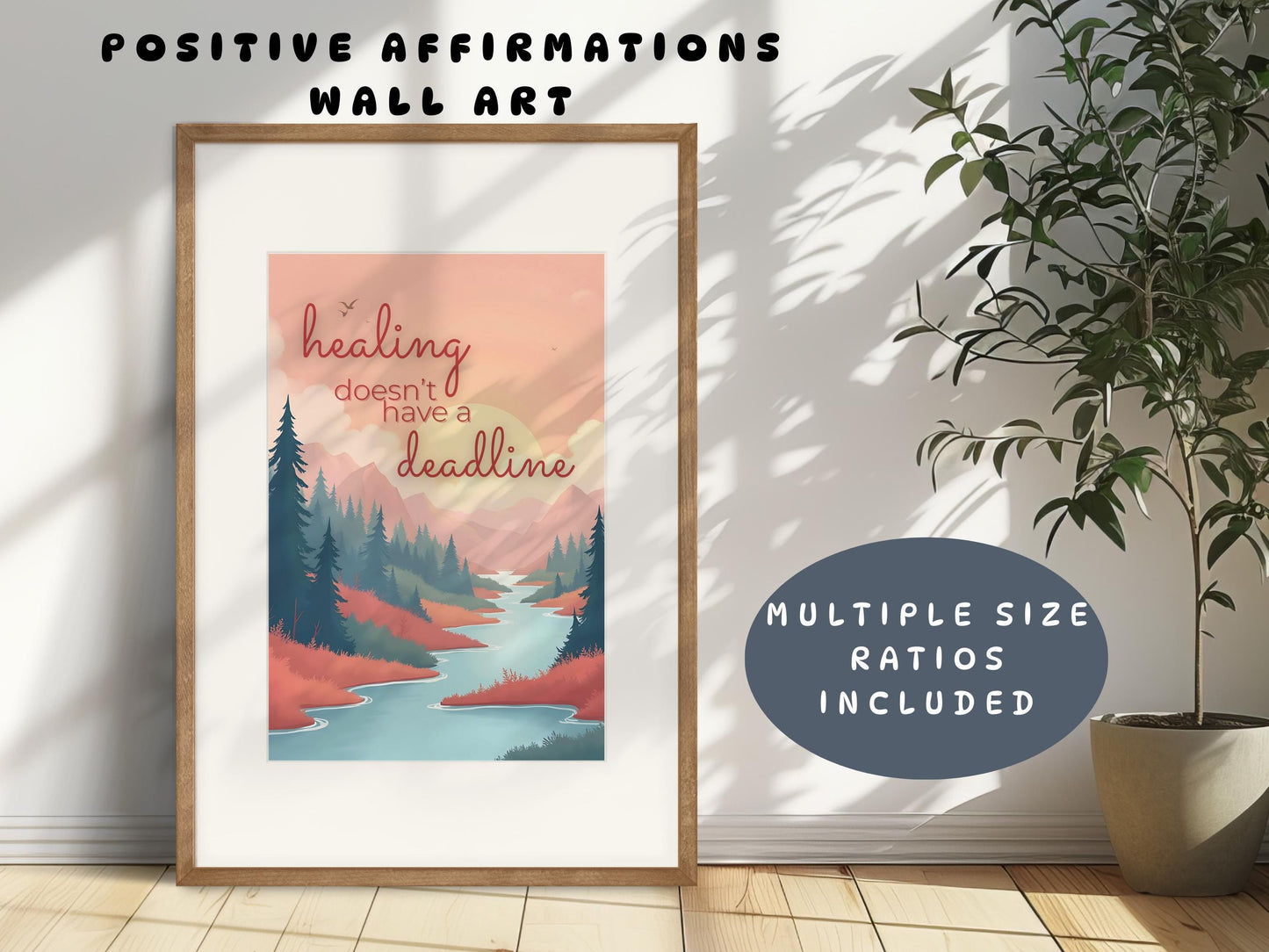 Emotional Support Wall Art | Healing Doesn't Have a Deadline Poster (Digital Download)