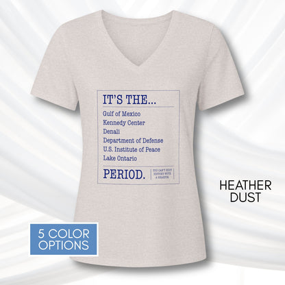can't-edit-history-ladies-v-neck-graphic-tee-gulf-of-mexico-kennedy-center-lake-ontario-heather-dust